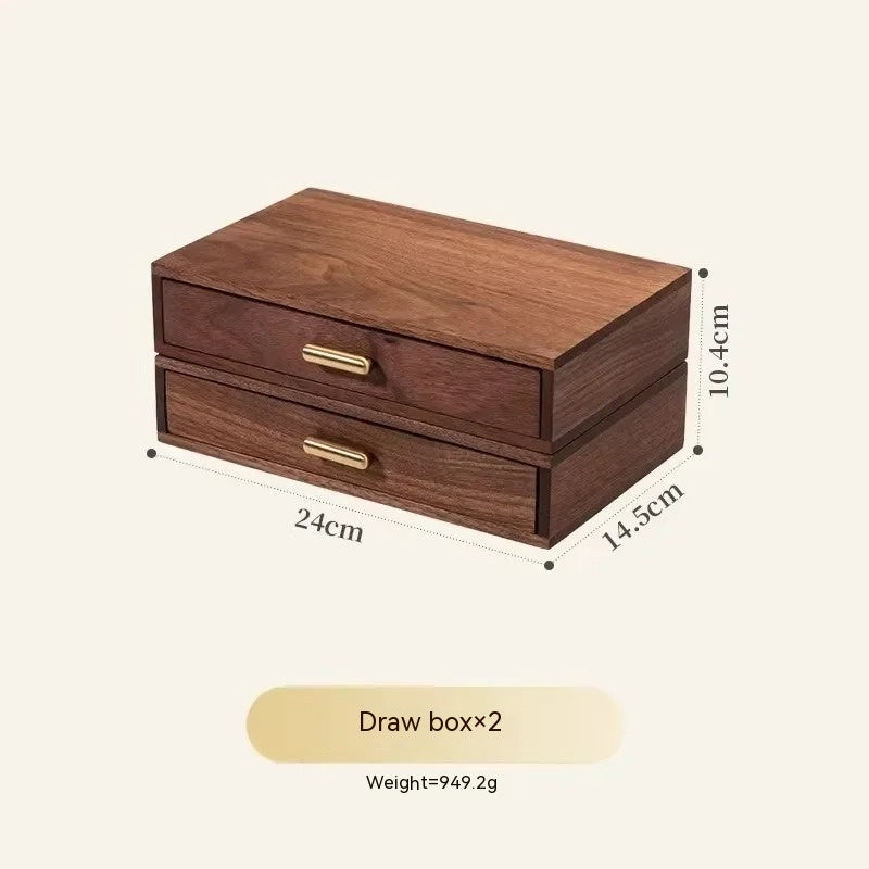 Solid Wood Drawer Cosmetics Storage Box